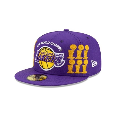 Sapca New Era Los Angeles Lakers NBA Championship Trophy 59FIFTY Fitted - Violet